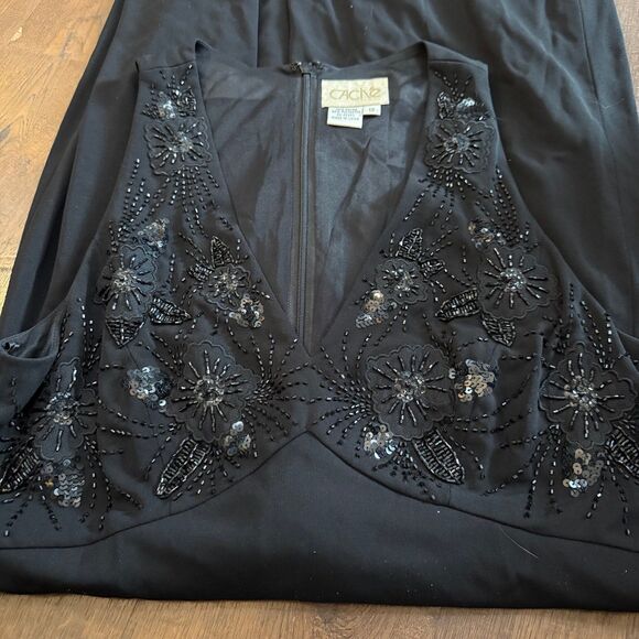 Cache Black Beaded Evening Gown | Size 12 | Formal Dress - Picture 2 of 6